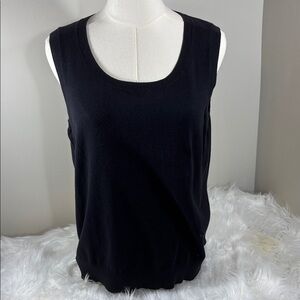 NWT Talbots Black Pima Cotton Knit Top